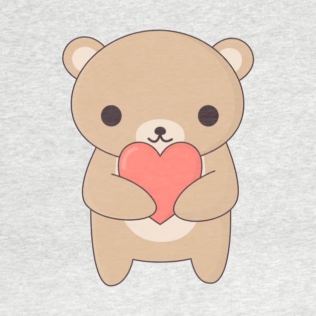 Brown Bear With A Heart T-Shirt by happinessinatee